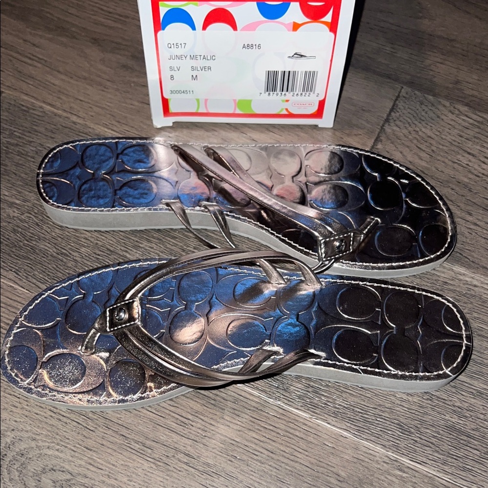 Coach Silver Sandals - Picture 2 of 3